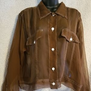 Brown sheer 2 pocket shirt